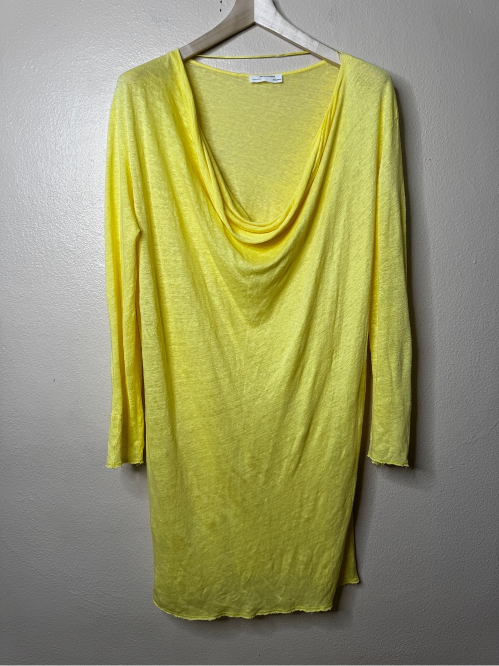 Zara  Maxi Dress Women's Medium Yellow Linen Relaxed Summer Vacation